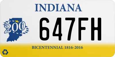 IN license plate 647FH