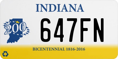 IN license plate 647FN