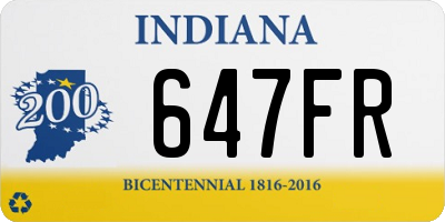 IN license plate 647FR