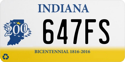 IN license plate 647FS