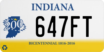 IN license plate 647FT