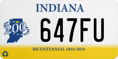 IN license plate 647FU