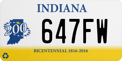 IN license plate 647FW