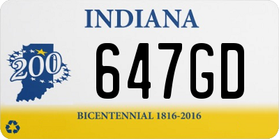 IN license plate 647GD