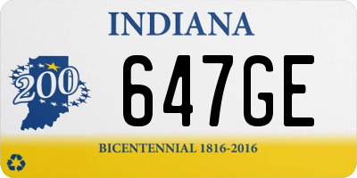 IN license plate 647GE