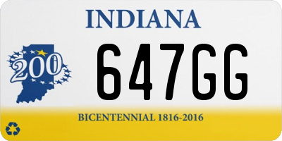 IN license plate 647GG