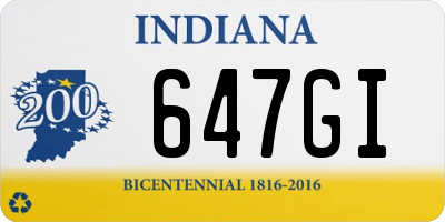 IN license plate 647GI