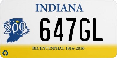 IN license plate 647GL