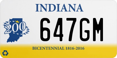 IN license plate 647GM