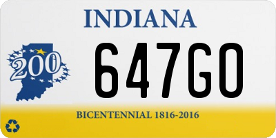 IN license plate 647GO
