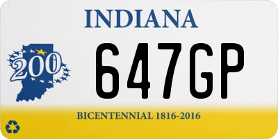 IN license plate 647GP