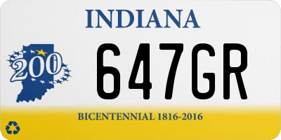 IN license plate 647GR