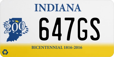 IN license plate 647GS