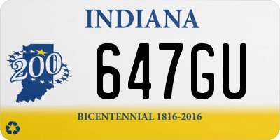 IN license plate 647GU