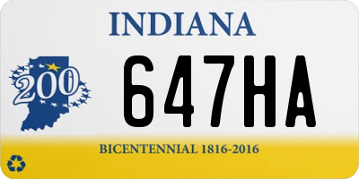 IN license plate 647HA