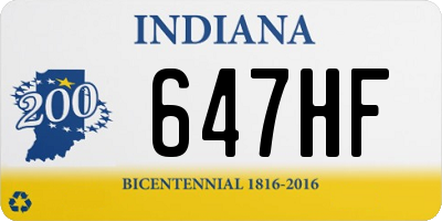 IN license plate 647HF