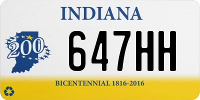 IN license plate 647HH