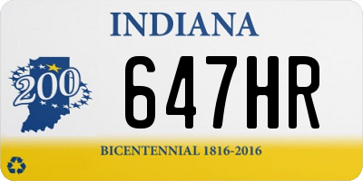 IN license plate 647HR
