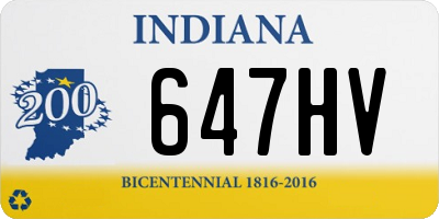 IN license plate 647HV