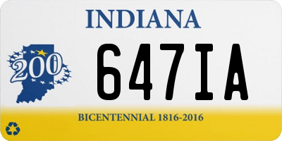 IN license plate 647IA