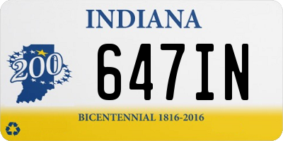 IN license plate 647IN