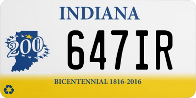 IN license plate 647IR