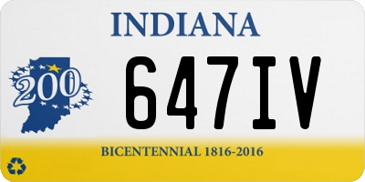 IN license plate 647IV