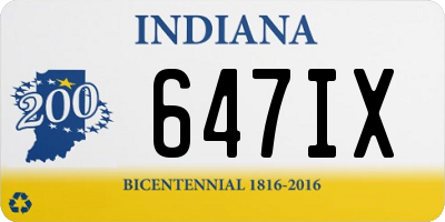 IN license plate 647IX