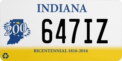 IN license plate 647IZ