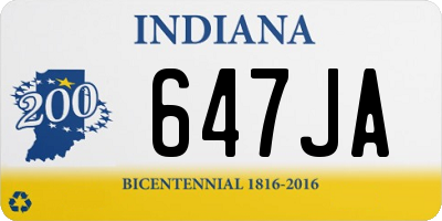 IN license plate 647JA