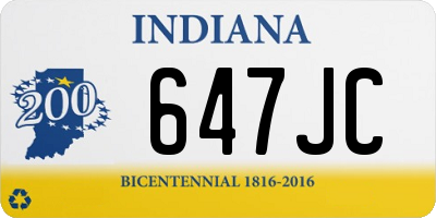 IN license plate 647JC