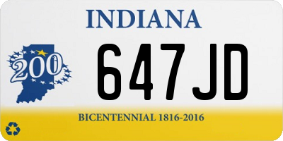 IN license plate 647JD