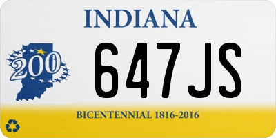 IN license plate 647JS