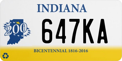 IN license plate 647KA