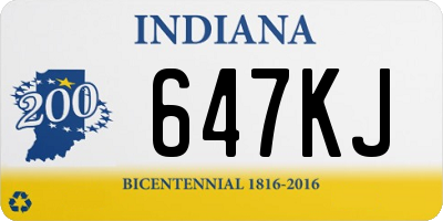 IN license plate 647KJ