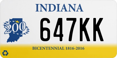 IN license plate 647KK