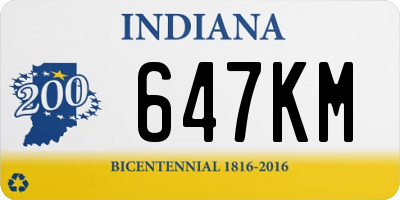 IN license plate 647KM