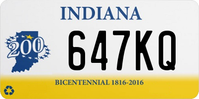 IN license plate 647KQ