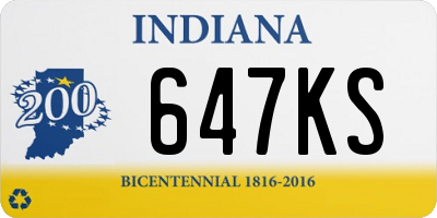 IN license plate 647KS