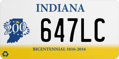 IN license plate 647LC