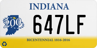 IN license plate 647LF