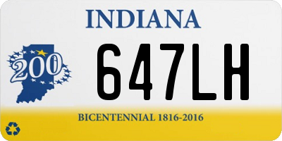 IN license plate 647LH