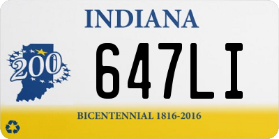 IN license plate 647LI