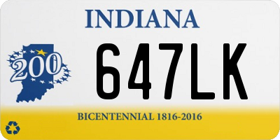 IN license plate 647LK