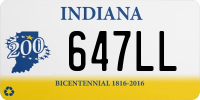 IN license plate 647LL