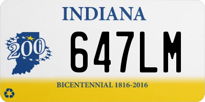 IN license plate 647LM