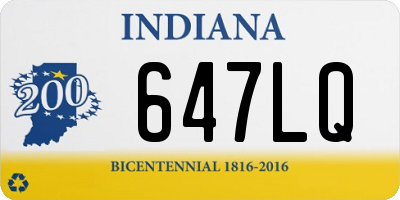 IN license plate 647LQ