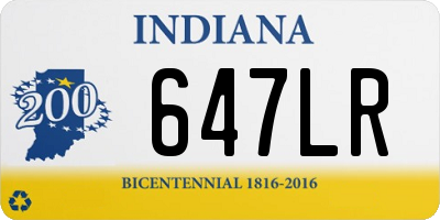 IN license plate 647LR