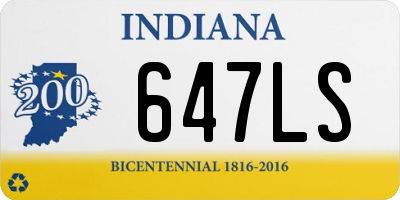 IN license plate 647LS