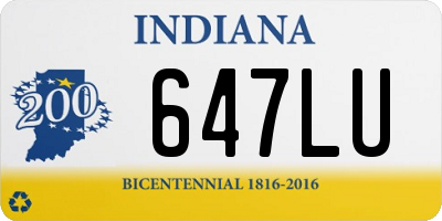 IN license plate 647LU